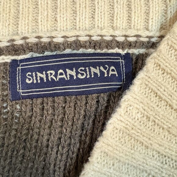 Sinransinya Western Cardigan Womens L Full Zip Shawl Collar Aztec Boho Cozy - Picture 6 of 9